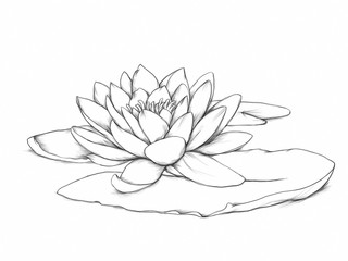 Obraz premium Seerose mit Blatt