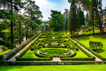 Rome, Vatican City, Italy - Italian Garden section of the Vatican Gardens in the Vatican City State - obrazy, fototapety, plakaty