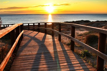 Sunrise on the beach in Arenales del Sol, Alicante