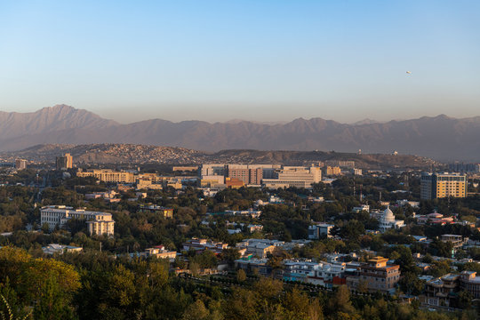 View over Kabul at sunset, Afghanistan
