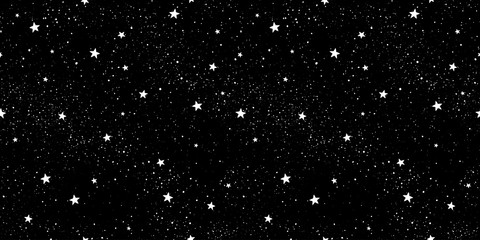 Seamless pattern with stars. Hand drawn stars texture. Night starry sky. - 320649412