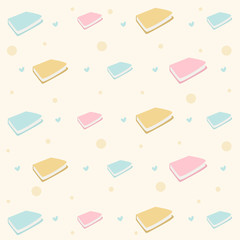 Vector illustration pattern of colorful little books