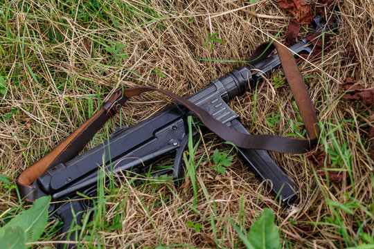 German rifle MP-38.Vintage submachine gun from the Second World War.