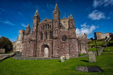 Fototapeta na wymiar St Davids Cathedral in Pembrokeshire, Wales, United Kingdom, UK