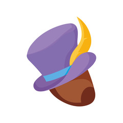 Isolated man with mardi gras hat vector design