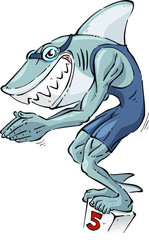 Naklejka premium swimming shark