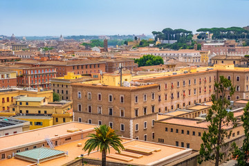 Rome, Italy - Panoramic view of the Rome city center seen from the Vatican Hill of the Vatican City...