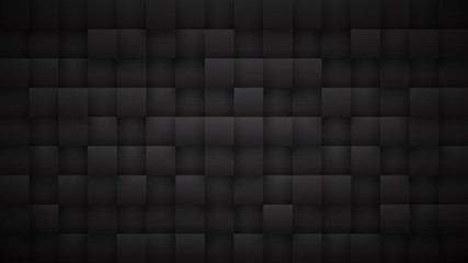 3D Tetragonal Blocks High Technology Dark Gray Abstract Background. Science Tech Squares Grid Structure Conceptual Black Wallpaper Ultra Quality. Three Dimensional Blank Subtle Textured Backdrop