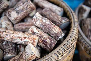 pieces of tanaka tree in a basket