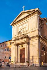 Rome, Italy - St. Salvatore at the Laurels church - Chiesa di San Salvatore in Lauro - at the Via...