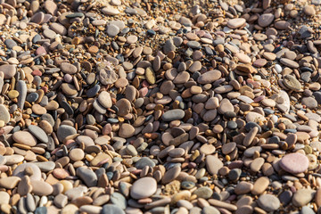 Pebbles on a beach by the Mediterranean sea