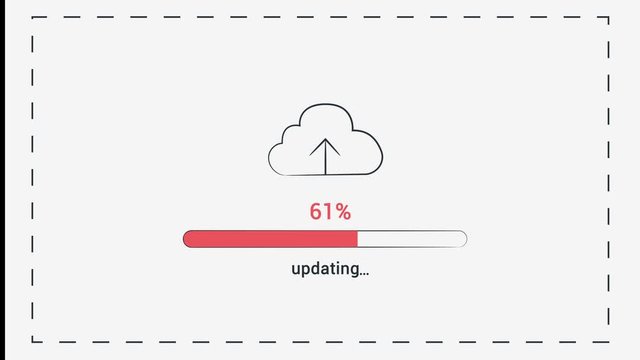 web file upload drag and drop system, Uploading a file or resource to the cloud with Uploading Process Animation, Red color  Uploading Process Animation 0 to 100.
