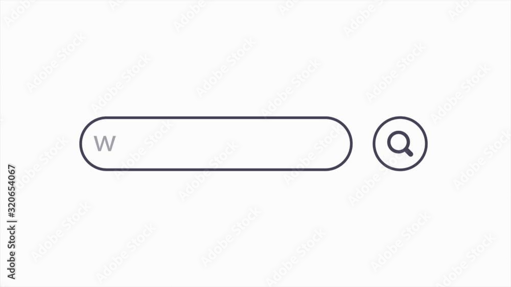Poster animation of a web search. typing into search engine on white background. search bar icon animation.