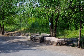 abandoned furniture near the road