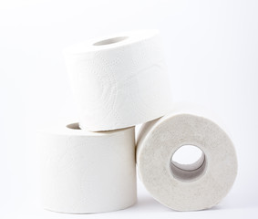 A large white toilet paper roll for use in bathrooms or kitchens, used for cleaning dirt in the bathroom on white background