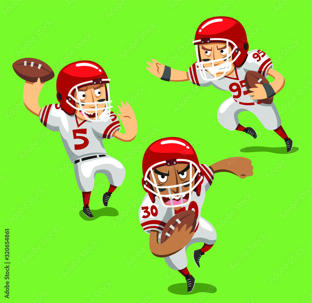 Wall mural football player cartoon