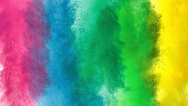 Super Slow Motion Shot of Color Powder Explosion Isolated on White Background at 1000fps.