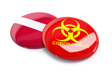 Coronavirus in Latvia on a white background 3D illustration, 3D rendering