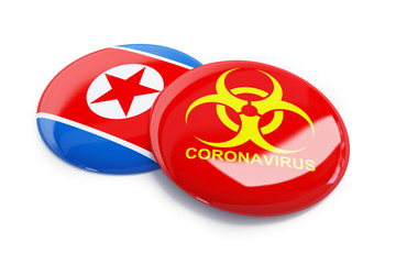 Coronavirus in North_Korea  on a white background 3D illustration, 3D rendering