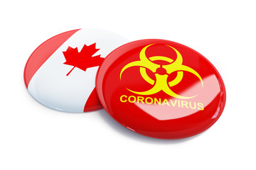 Coronavirus in Canada on a white background 3D illustration, 3D rendering