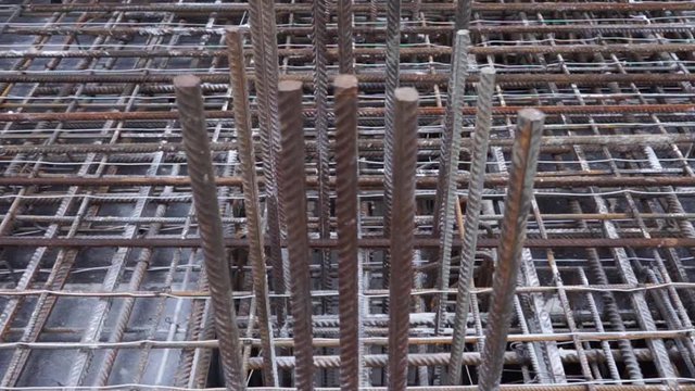 metal mesh from rebar for pouring concrete