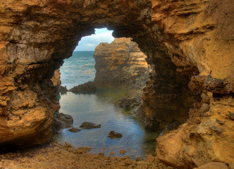 Looking Through The Grotto At Great Ocean Road Victoria Australia