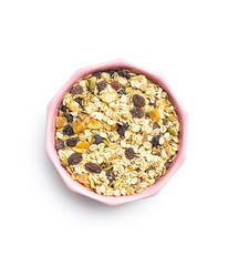 Healthy cereal breakfast. Mixed muesli.