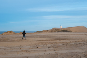 Auf den hohen Dünen an der dänischen Nordseeküste