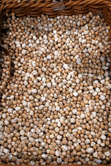 raw chickpeas for food texture. 