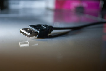 Usb male close shoot selective focus