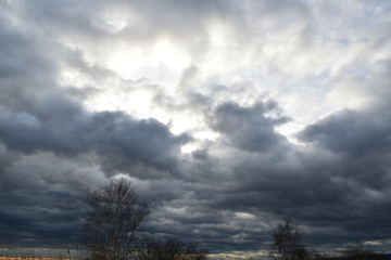 Dark clouds in the sky