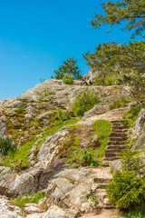 View at Trail in Park with the Hills in Vancouver, Canada.