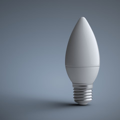 Energy efficiency LED light bulb - candle shape. Power saving lamp.