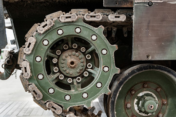 Closeup of tank caterpillar