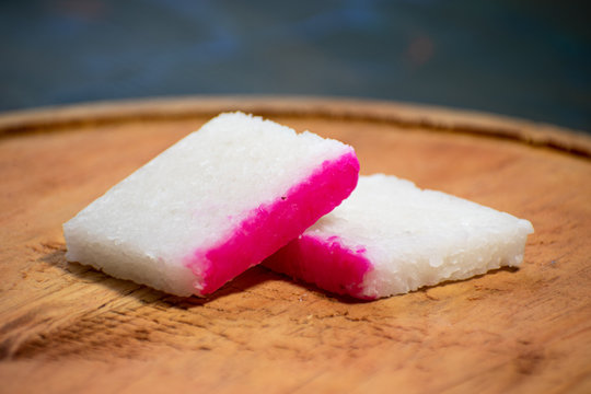 Mexican alfajor on wooden board, typical Mexican sweets