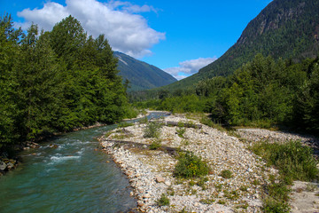 Idyllic river in Canada: Wonderful Skeena River in British Columbia