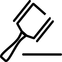 judge's gavel or auction. Vector icon of a judge's gavel, hammer, hitting the surface. It represents constitutional rights, court, justice and work of judges, lawyers and prosecutors. Judge's hammer 
