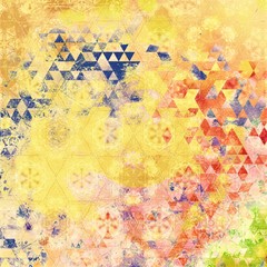 Grunge style and pastel colored abstract geometric shapes background, wall paper.