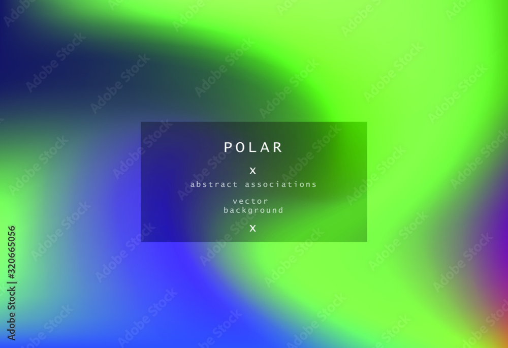 Poster northern lights gradient background. luminescence of aurora borealis.