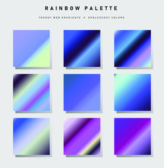Fototapeta premium Set of trendy chromatic gradient swatches. Holographic gradient collection for web design and art.