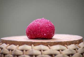 drunk, sugary candy, typical of Mexico on a wicker base