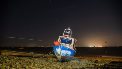Night Boat Beached