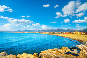 Viareggio beach and sea, Versilia, Tuscany, Italy