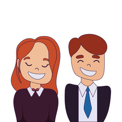Isolated woman and man avatar vector design