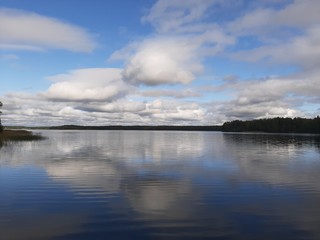 clouds over lake