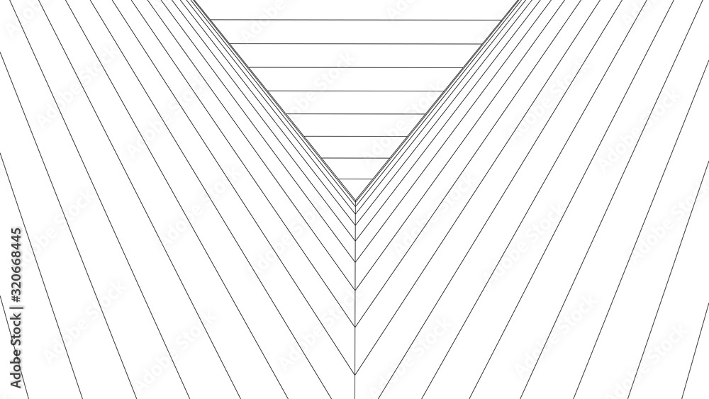 Poster wireframe abstract tunnel. 3d vector wormhole with a mesh structure. vortex. vector perspective grid