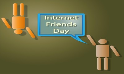 Internet Friends Day Sign and Illustration