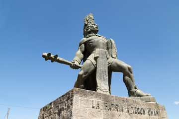 Tecun Uman monument in Quetzaltenango Guatemala - imposing Mayan monument in Guatemala