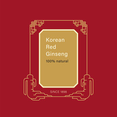 Red korean or chinese ginseng root logo.