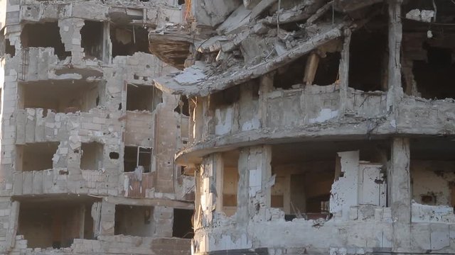 War devastation in Homs centre, Syria